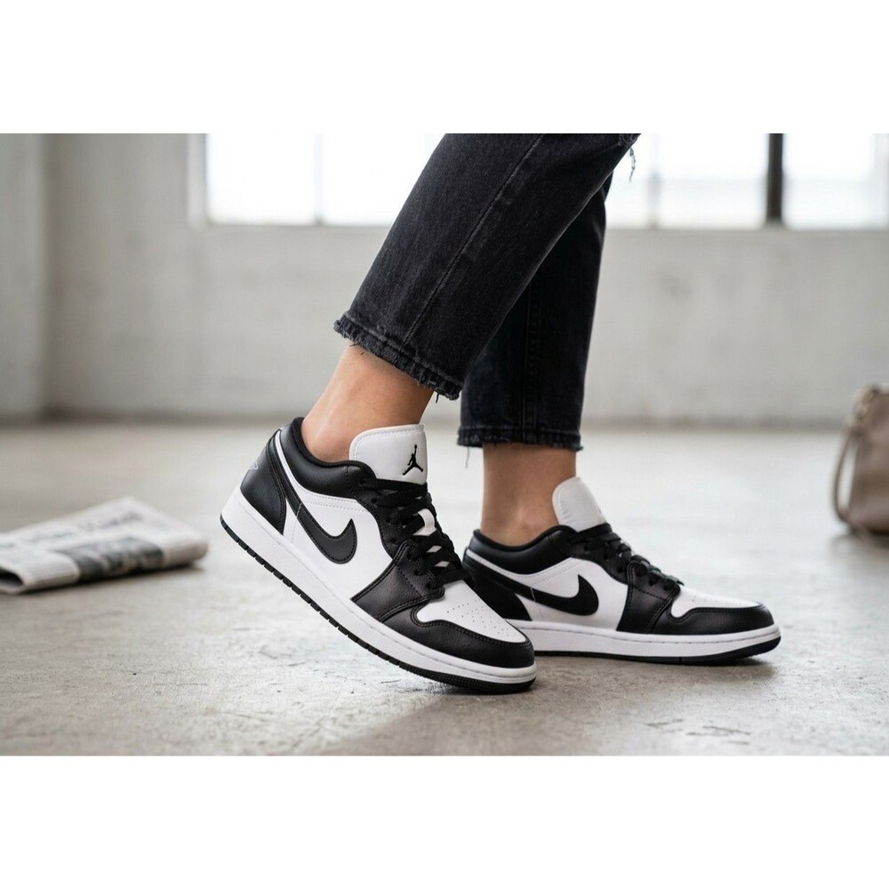 Size 6.5 Nike Women's Air Jordan 1 L Panda - Leather Low Top Sneaker DC0774-101